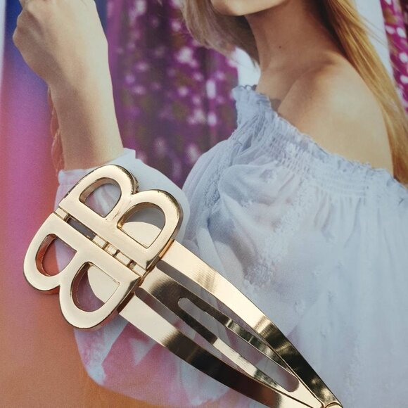 Women Gold Metal Hair Clip Pin Set OF 2 Fashion Formal Casual Accessory Gift - Picture 3 of 3